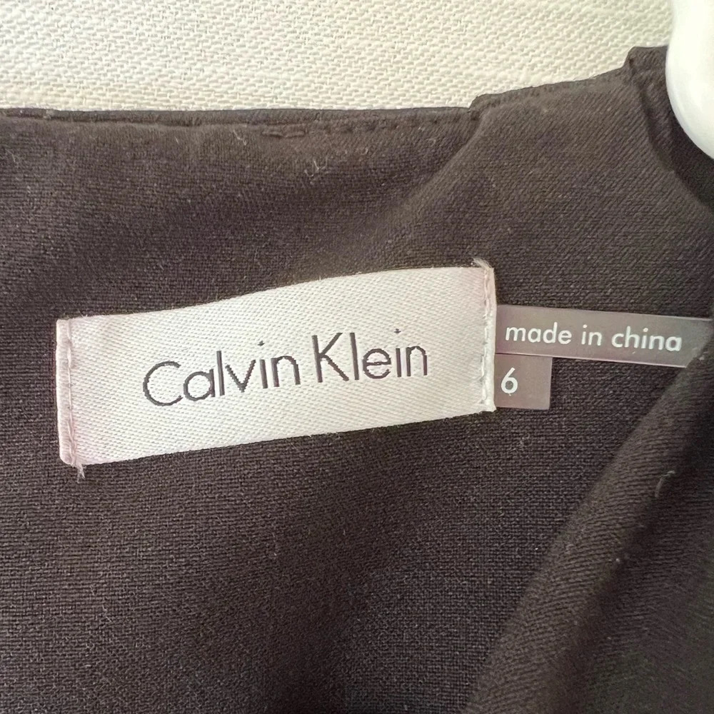 Calvin Klein Black Sheath Dress Size 6 - Picture 8 of 9